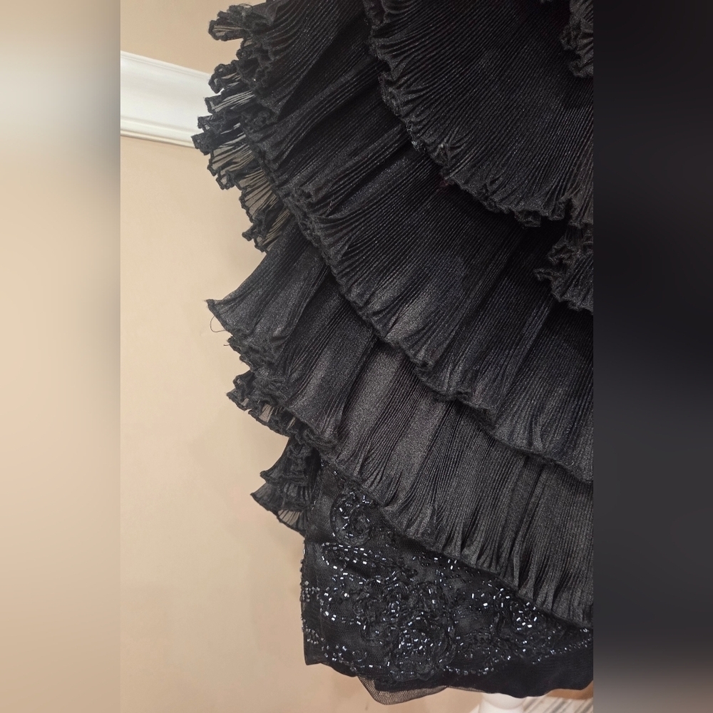 Jovani New York Elegant Strapless Black Ruffle Dress Evening Size 14.SMALL - Picture 8 of 17